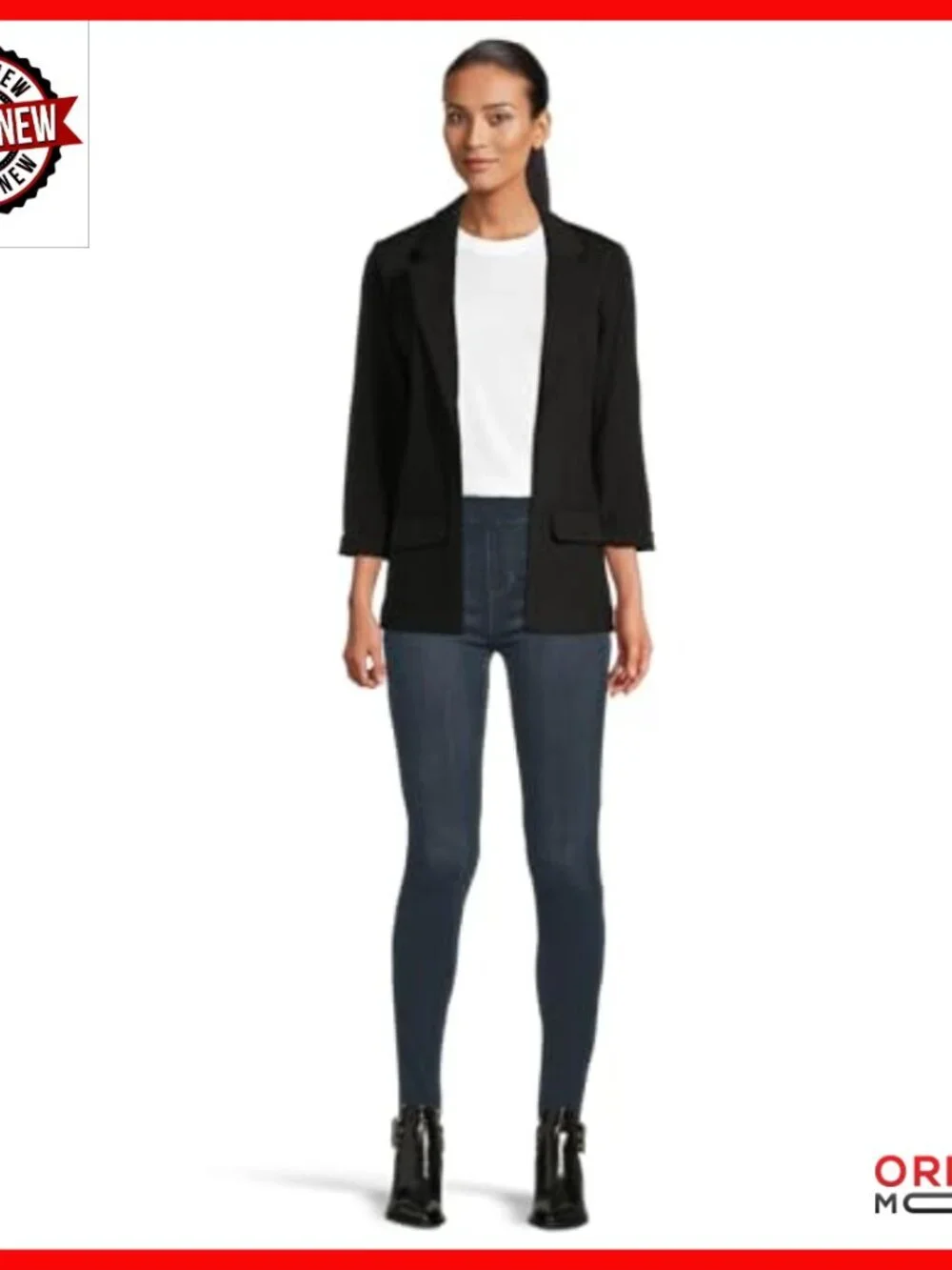 Petite Boyfriend Blazer with Princess Darts, Super Stretch Ponte Fabric